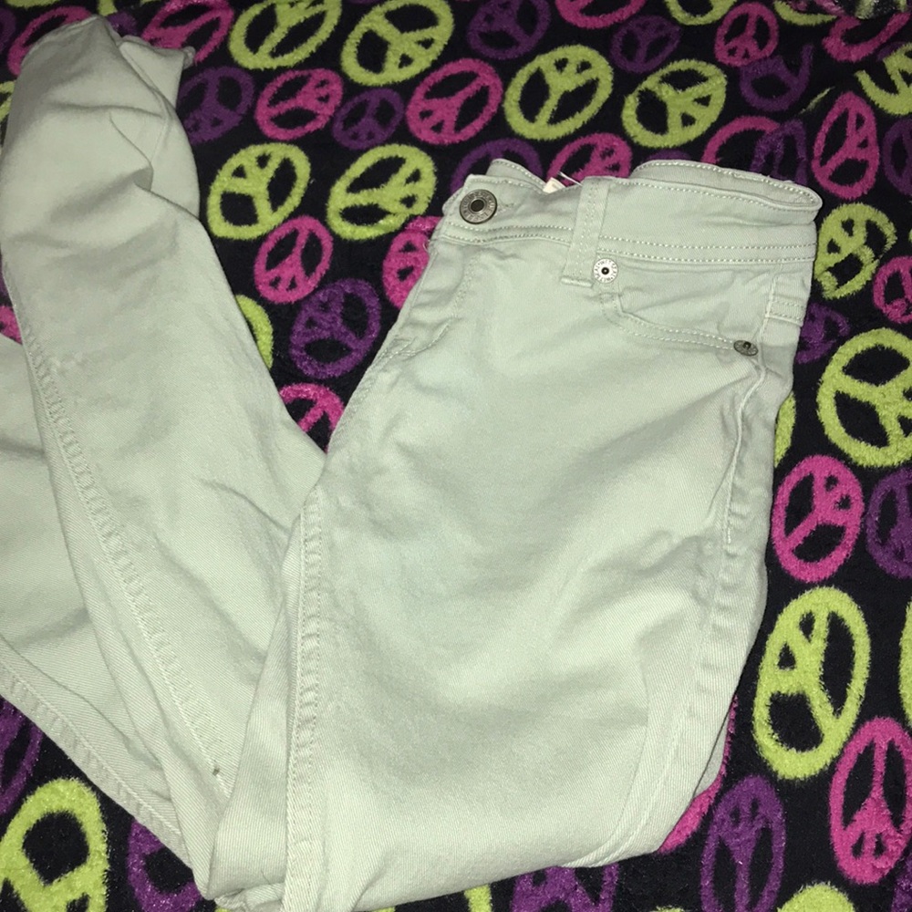 Light blue teal jeans